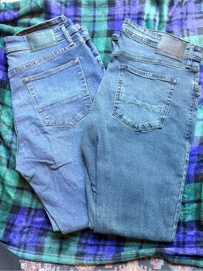 2 pairs of Nickel & Iron Straight Leg Jeans Waist 34 x 32 Blue Like New